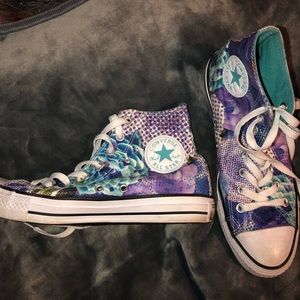 Purple Rose Pattern Converse Chuck Taylor All Star